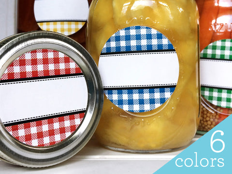 Blank Gingham Picnic Canning Labels | CanningCrafts.com