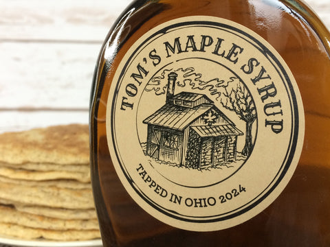 Custom Kraft Apothecary Sugar Shack Maple Syrup Labels | CanningCrafts.com