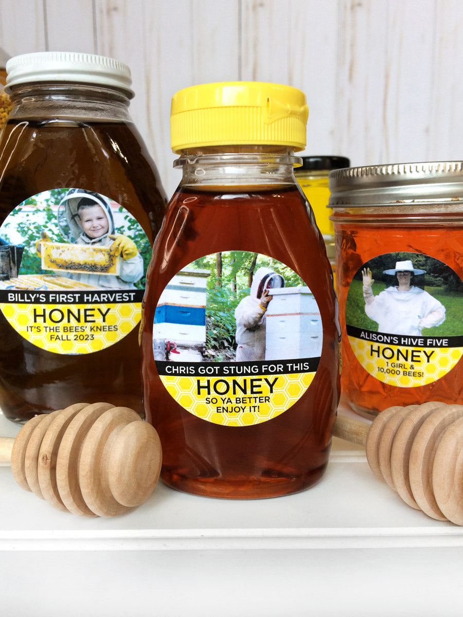 Custom Provide Your Own Photo Honey Bottle and Jar Labels | CanningCrafts.com