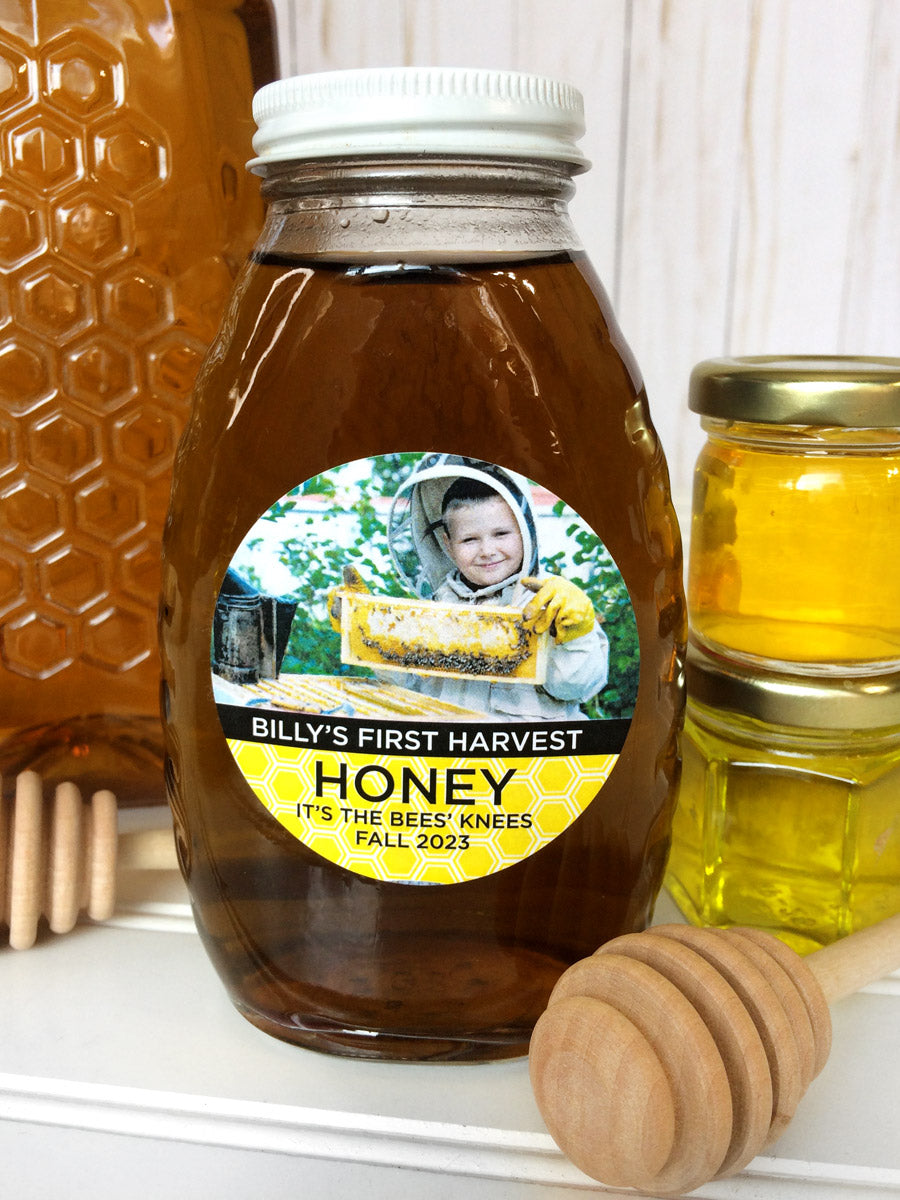 Custom Provide Your Own Photo Honey Labels | CanningCrafts.com
