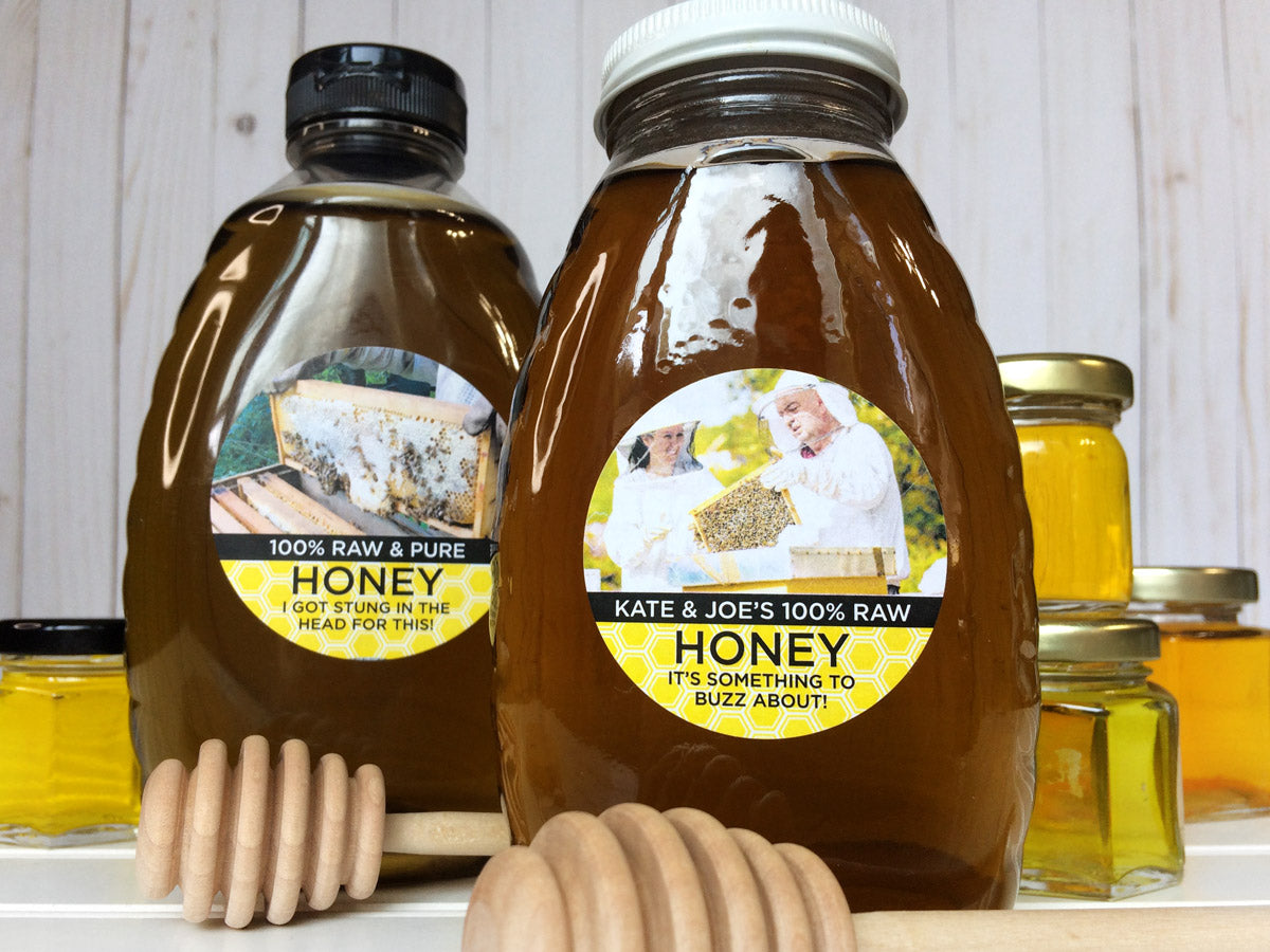Custom Provide Your Own Photo Honey Bottle Labels | CanningCrafts.com