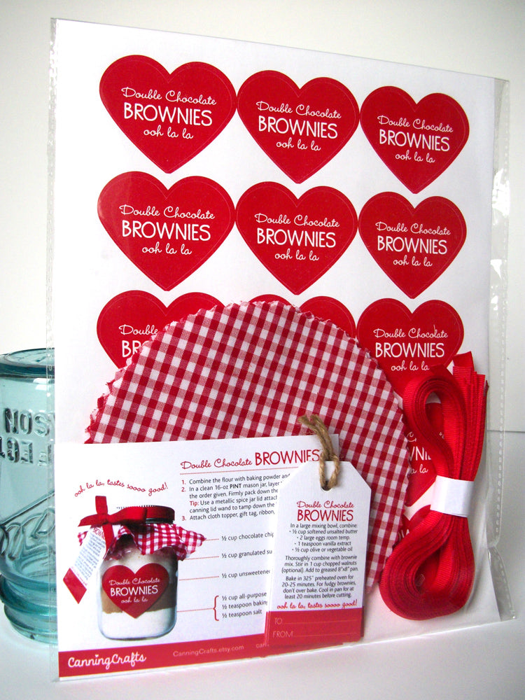 brownie mason jar mix gift kit | CanningCrafts.com