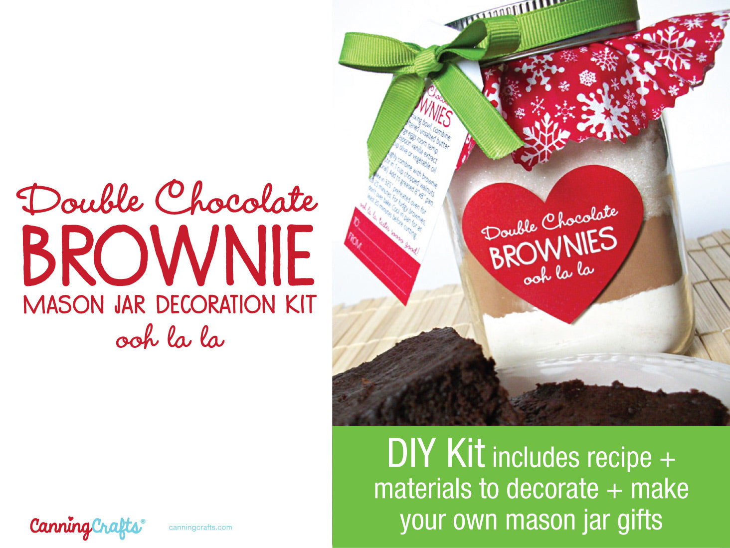 DIY Christmas Brownie Mix Mason Jar Gift | CanningCrafts.com
