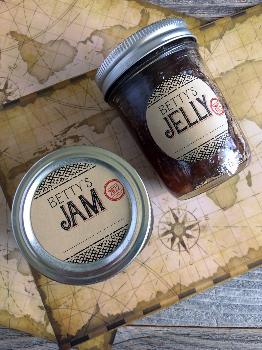 Custom Kraft Flavor Adventures jam & jelly jar canning labels | CanningCrafts.com
