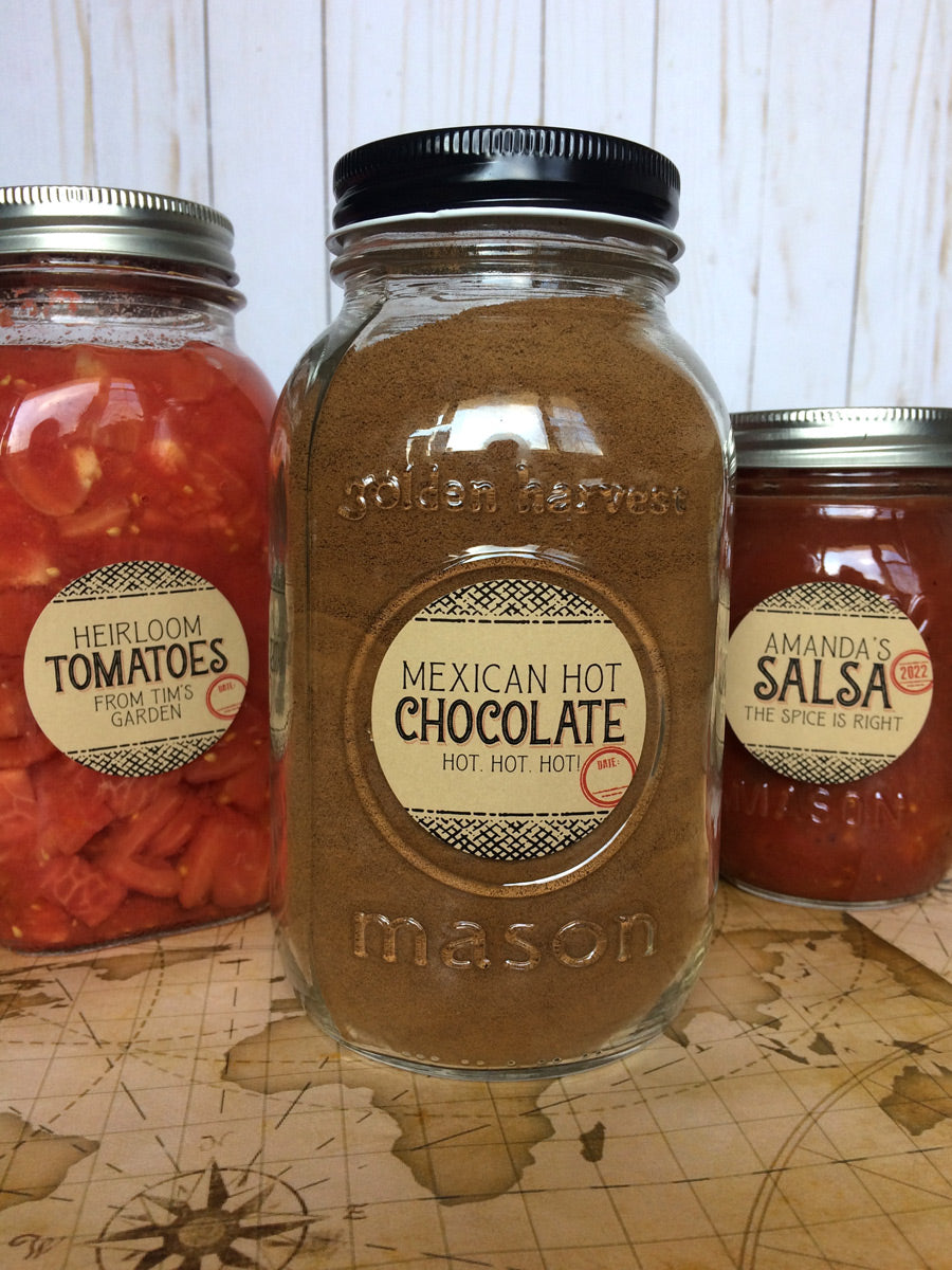 Custom Kraft Flavor Adventures mason jar canning labels | CanningCrafts.com