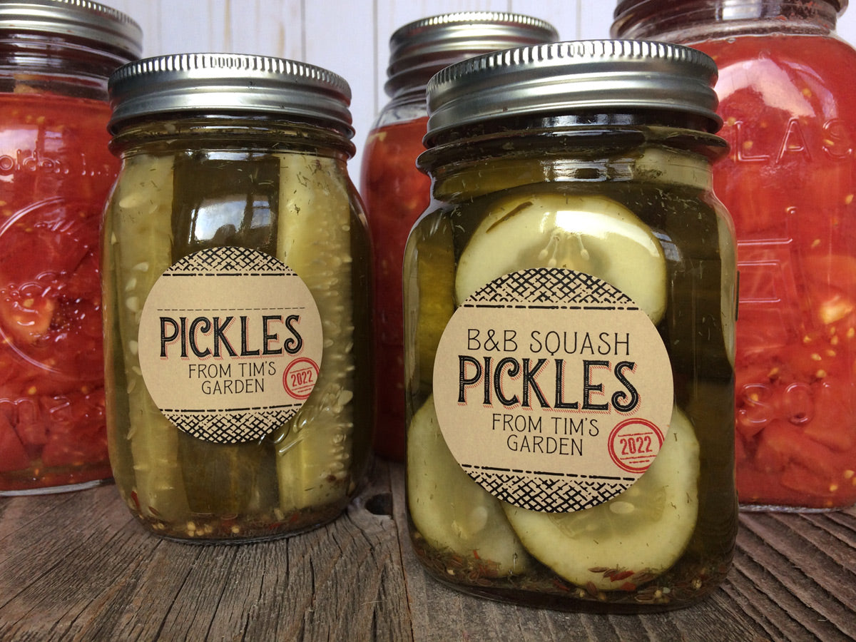 Custom Kraft Flavor Adventures pickle canning labels | CanningCrafts.com