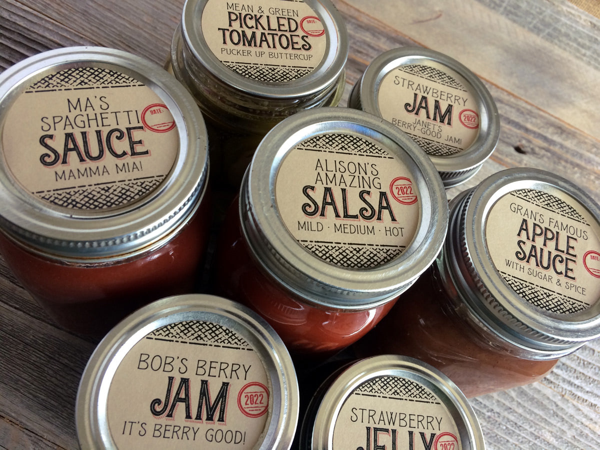 Custom Kraft Flavor Adventures mason jar canning labels | CanningCrafts.com