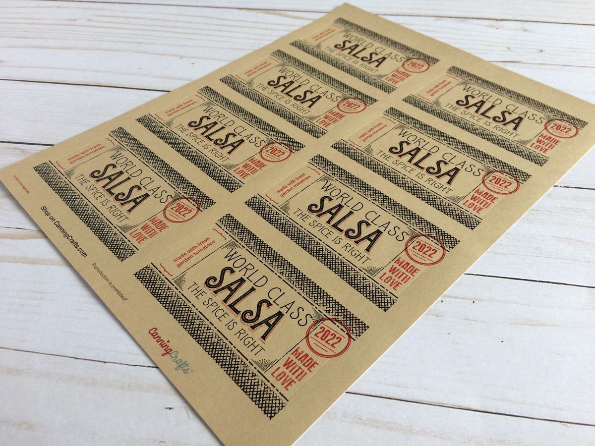 Custom Kraft Flavor Adventures rectangle canning labels | CanningCrafts.com