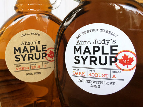 Custom Just the Facts Maple Syrup Labels | CanningCrafts.com