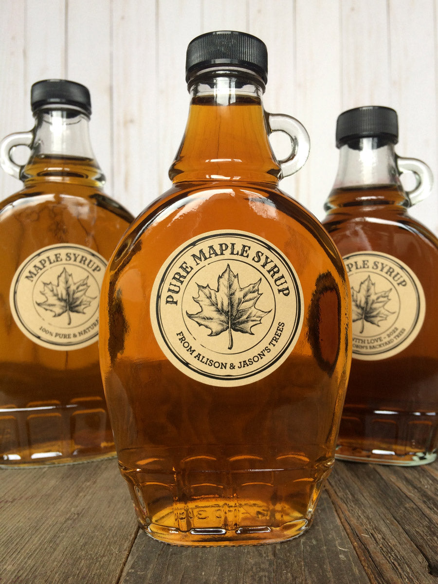 Custom Kraft Apothecary Maple Syrup Bottle Labels | CanningCrafts.com