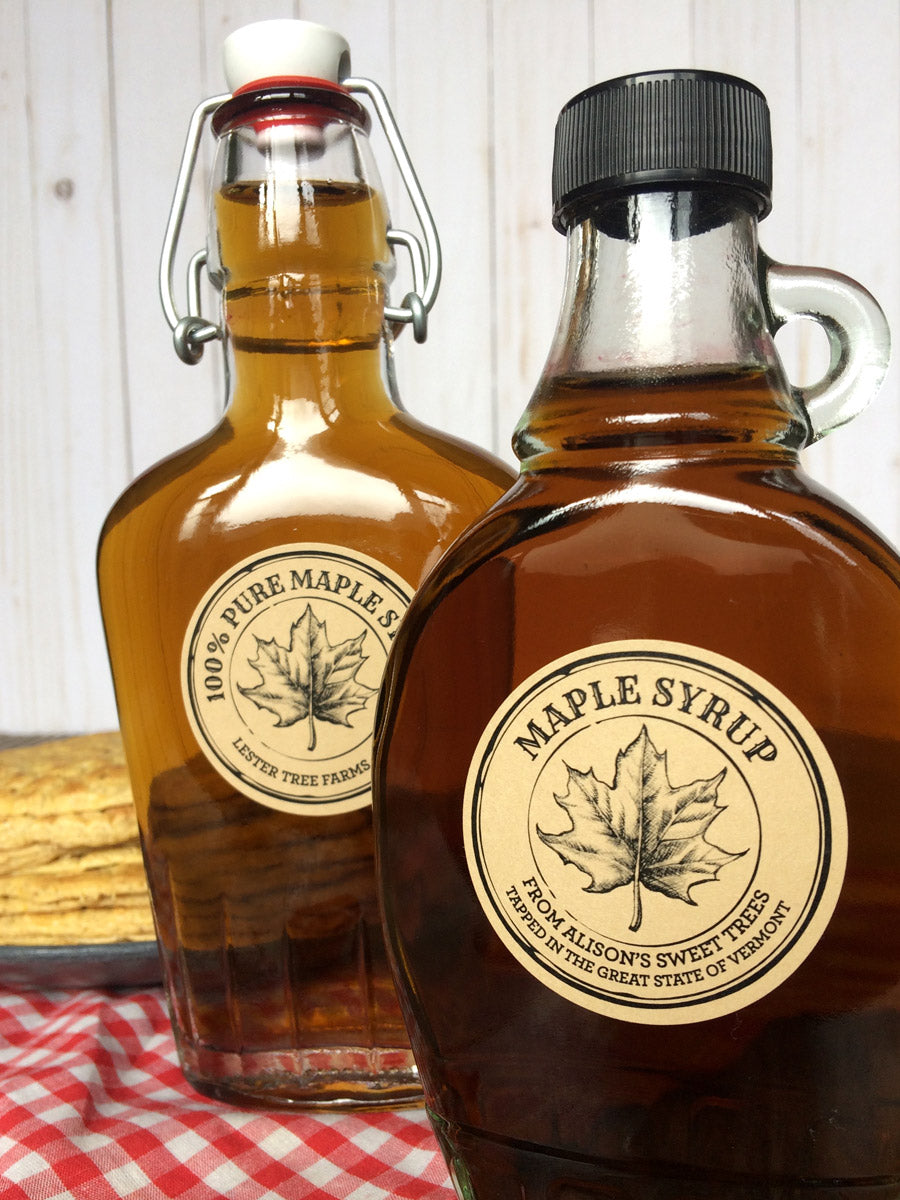 Custom Kraft Apothecary Maple Syrup Labels | CanningCrafts.com