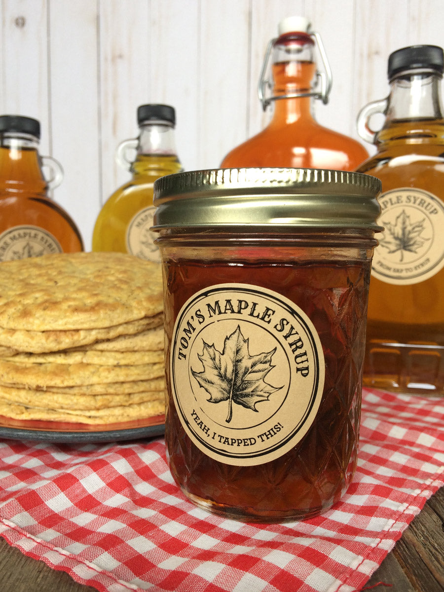 Custom Kraft Apothecary Maple Syrup Jar Labels | CanningCrafts.com