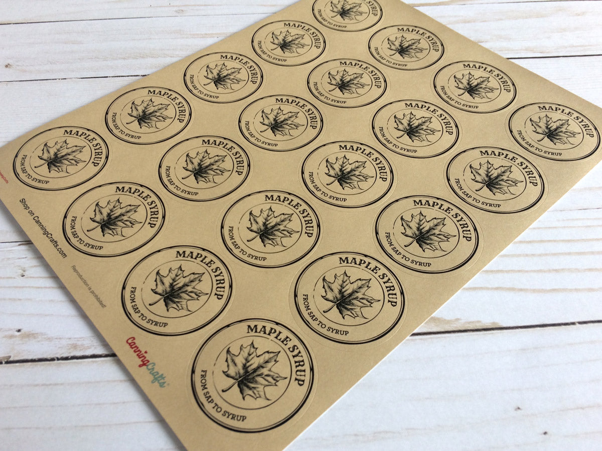 Custom Kraft Apothecary Maple Syrup Labels | CanningCrafts.com