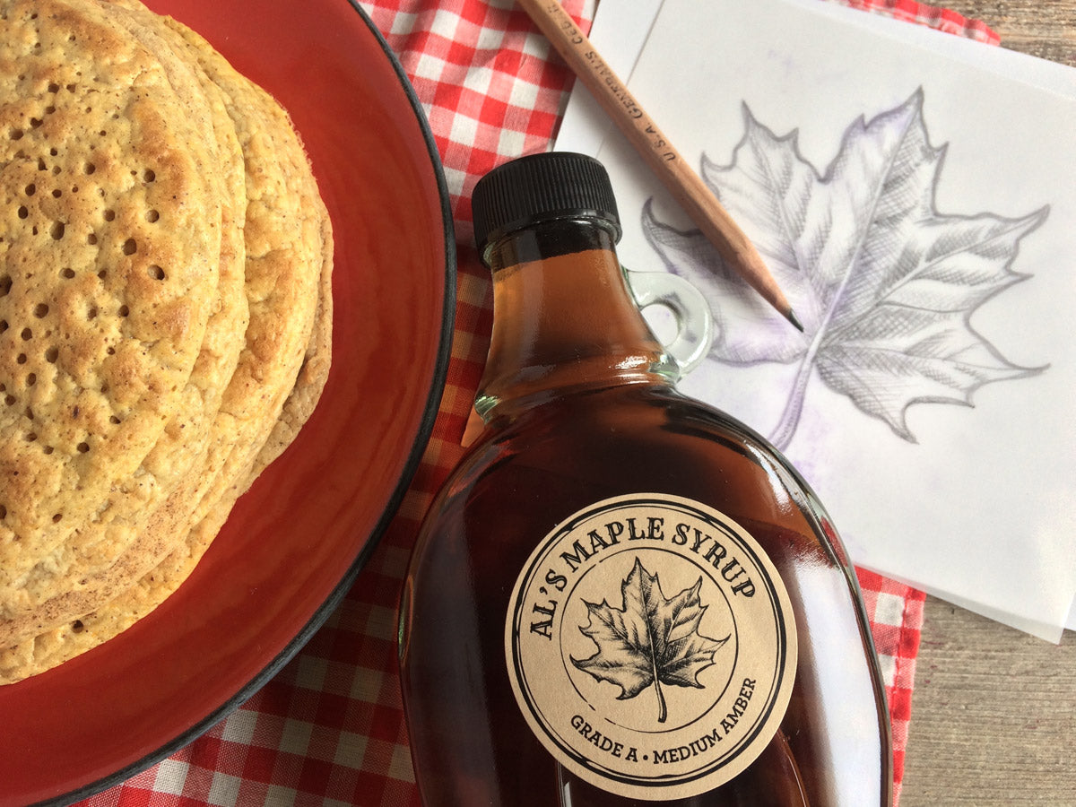 Custom Kraft Apothecary Maple Syrup Labels | CanningCrafts.com