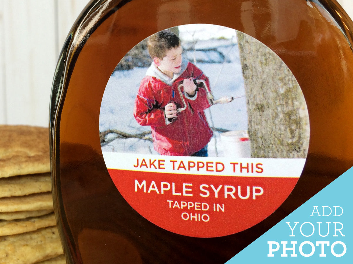Custom Provide Your Own Photo Maple Syrup Labels | CanningCrafts.com