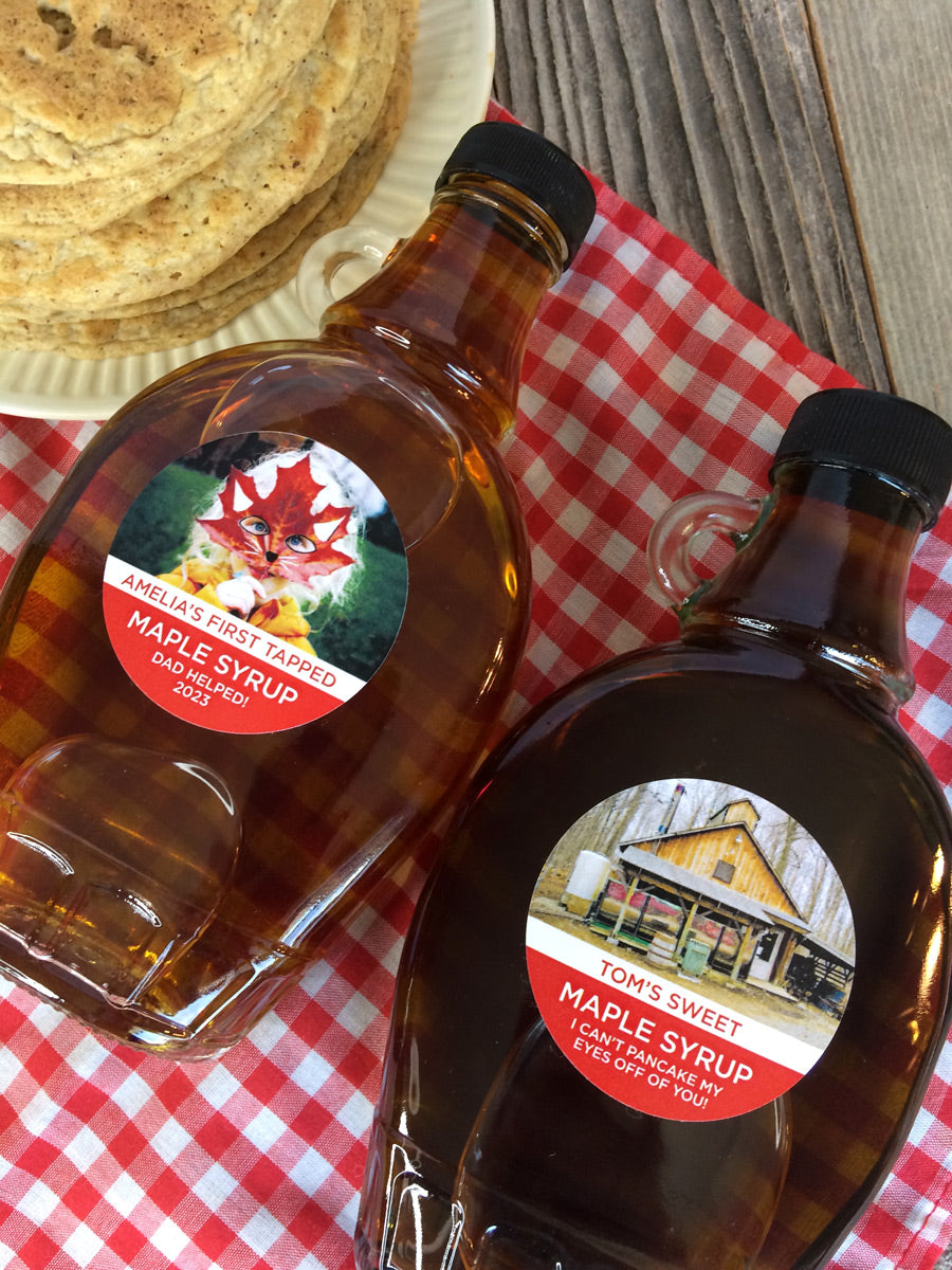 Custom Provide Your Own Photo Maple Syrup Bottle Labels | CanningCrafts.com