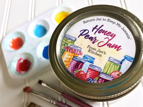 Custom Watercolor Mason Jar Canning Labels | CanningCrafts.com