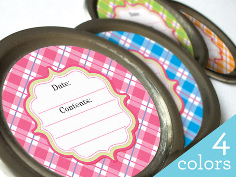 Pastel Plaid Canning Labels | CanningCrafts.com