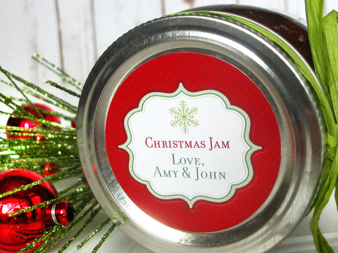 Custom Red Christmas Canning Jar Labels | CanningCrafts.com