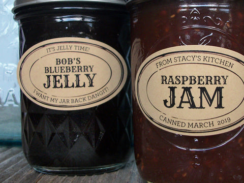 Custom Kraft Apothecary Oval Canning Labels | CanningCrafts.com