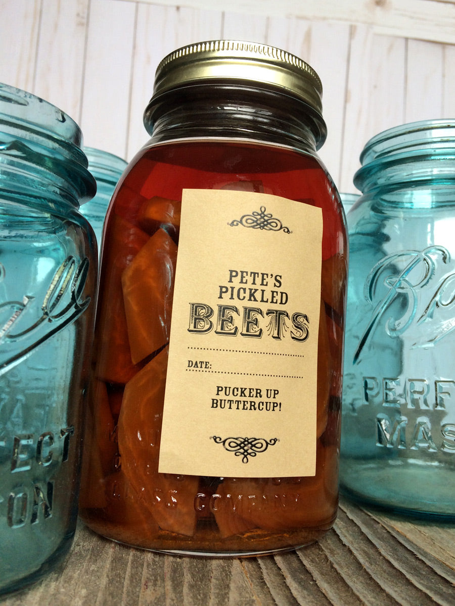 Custom Kraft Rectangle Pickled Beet Canning Labels | CanningCrafts.com