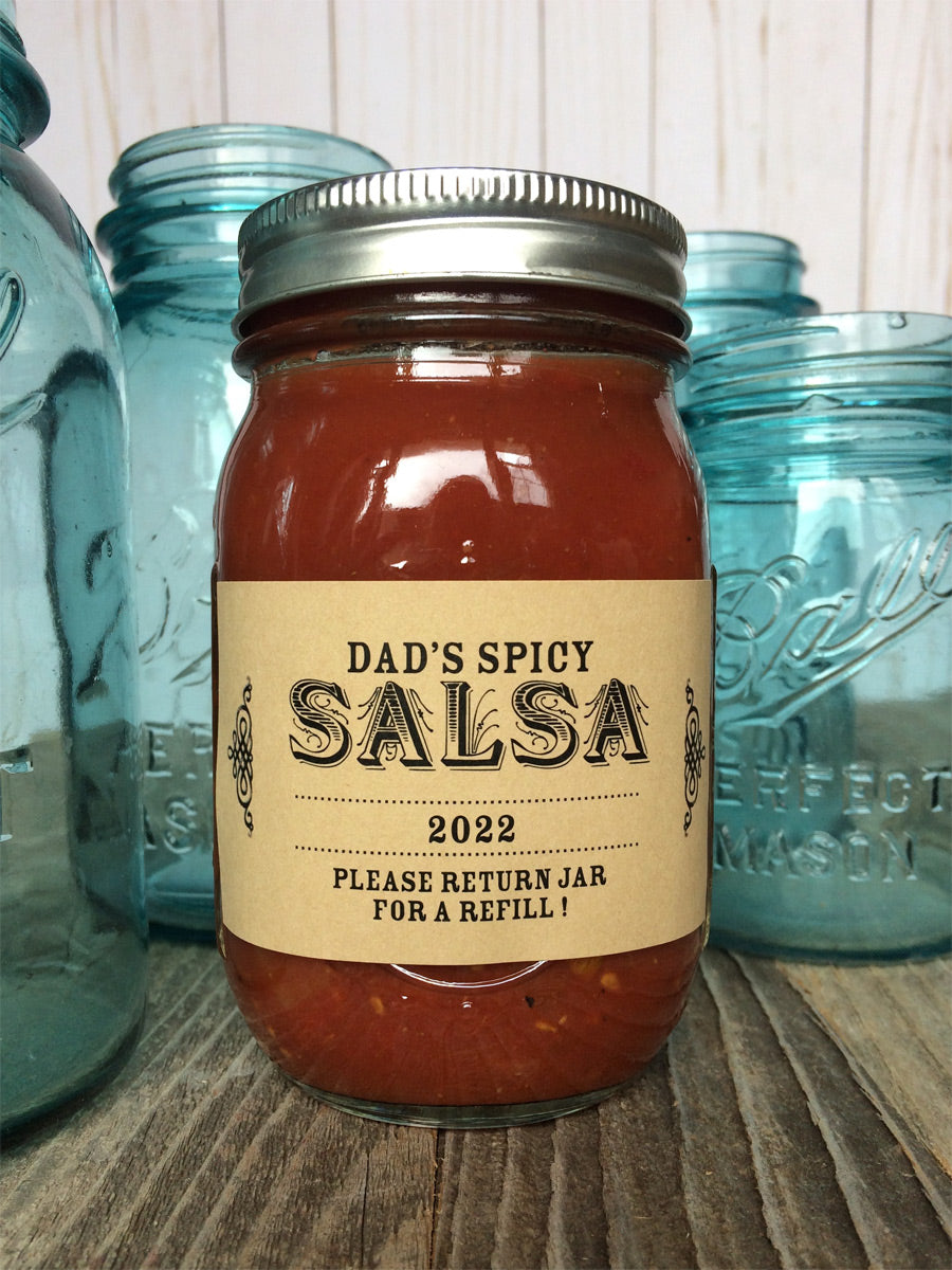Custom Kraft Rectangle Canning Labels for Salsa | CanningCrafts.com