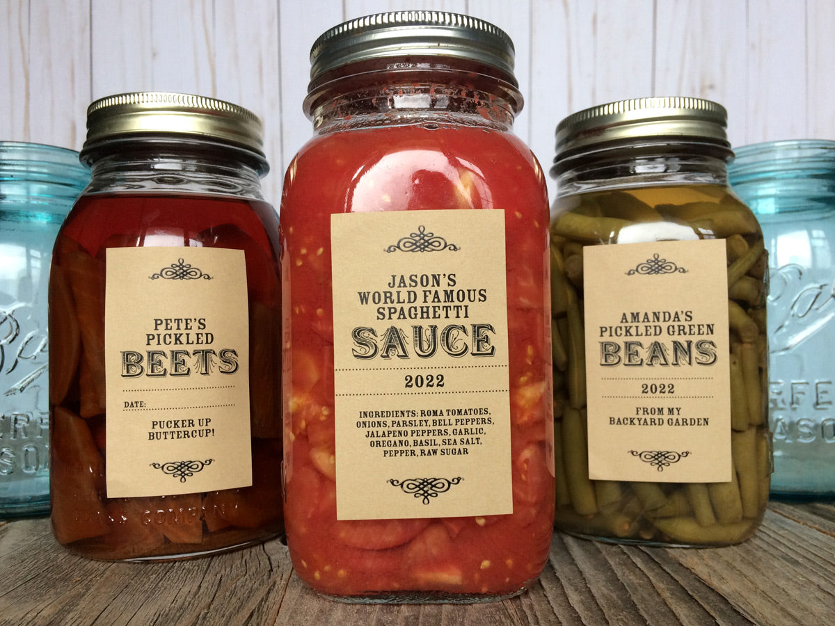 Custom Kraft Rectangle Mason Canning Jar Labels | CanningCrafts.com