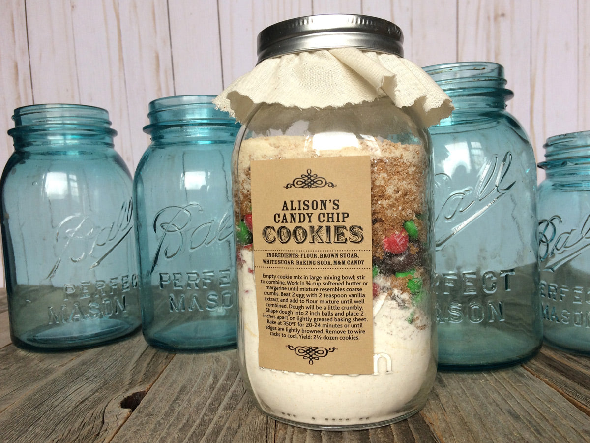 Custom Kraft Rectangle Canning Labels for cookie jars | CanningCrafts.com