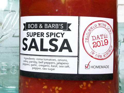 Custom Modern Black & White Rectangle Canning Labels | CanningCrafts.com
