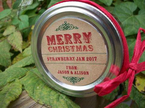 Custom Kraft Christmas Canning Labels | CanningCrafts.com