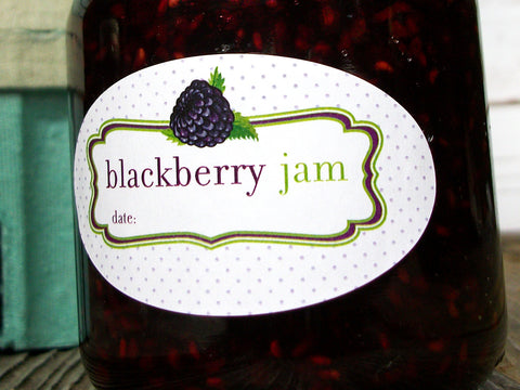 oval blackberry jam canning label | CanningCrafts.com