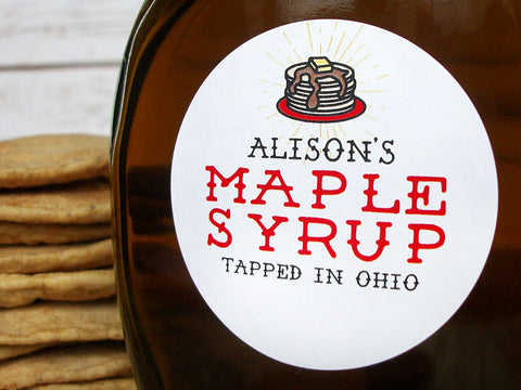 Custom Pancake Maple Syrup Labels | CanningCrafts.com