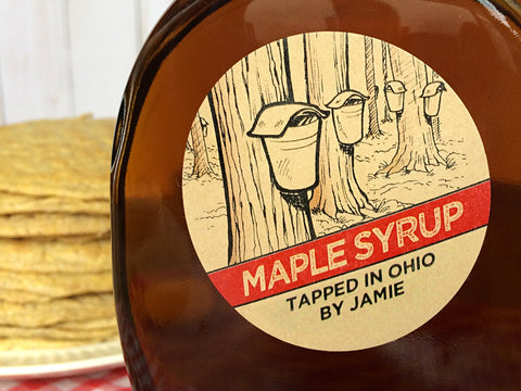 Custom Kraft Sap Bucket Maple Syrup Labels | CanningCrafts.com