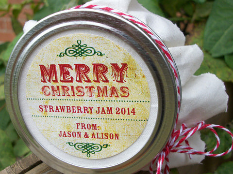 Custom Vintage Christmas Canning Labels | CanningCrafts.com