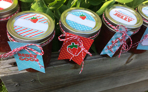 Strawberry Canning Recipes: Jam, Jelly, Preserves, Syrups + FREE Printable Labels
