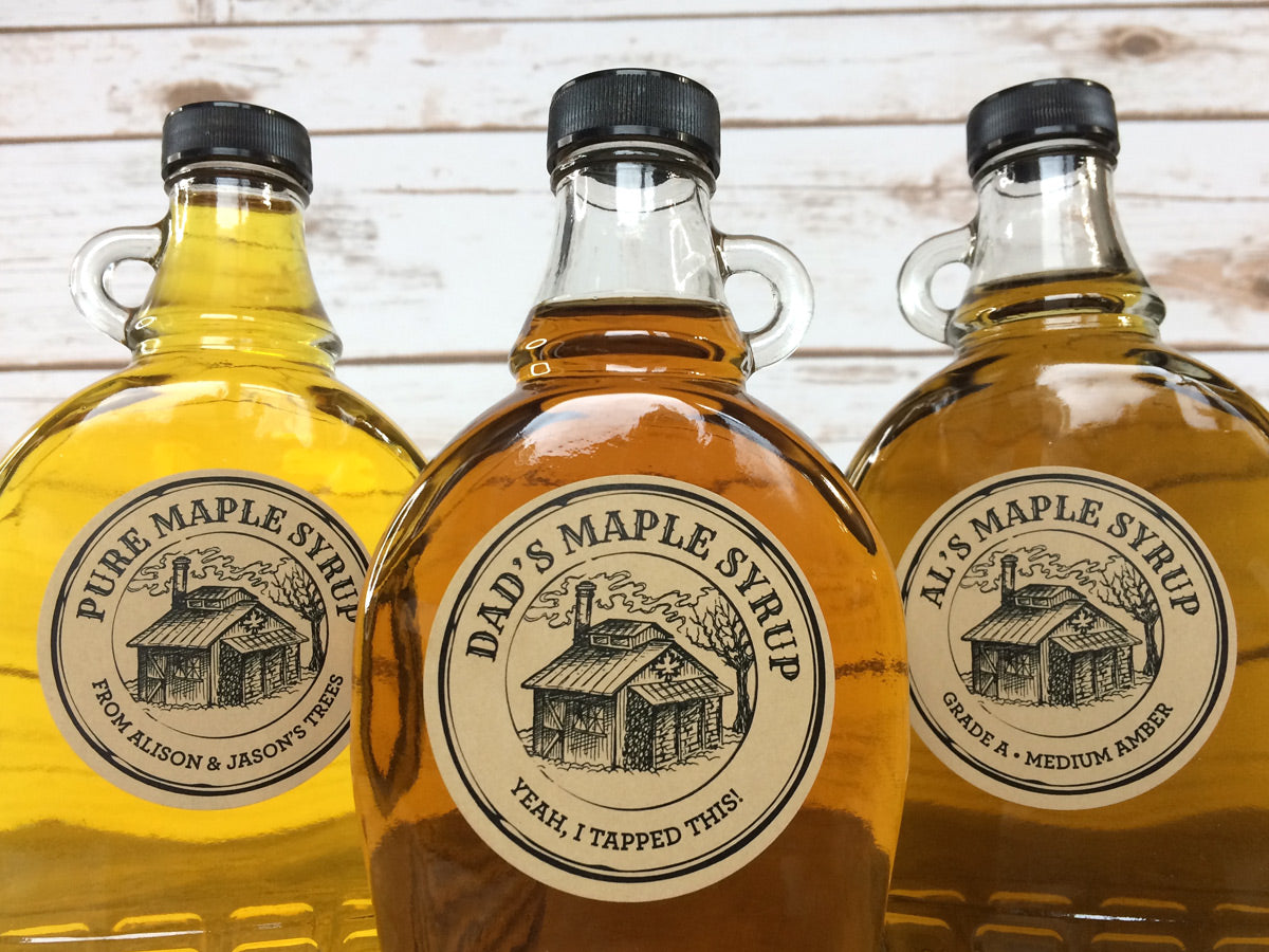 Custom Kraft Apothecary Sugar Shack Maple Syrup Labels | CanningCrafts.com