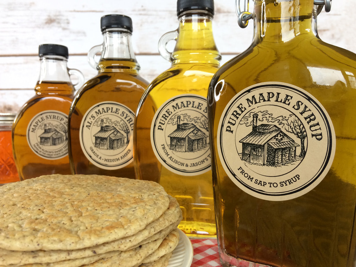 Custom Kraft Apothecary Sugar Shack Maple Syrup Labels for bottles ...