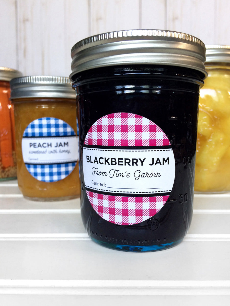 Customizable Canning Labels Custom Gingham Picnic Canning Labels for home preserved jam & salsa ...