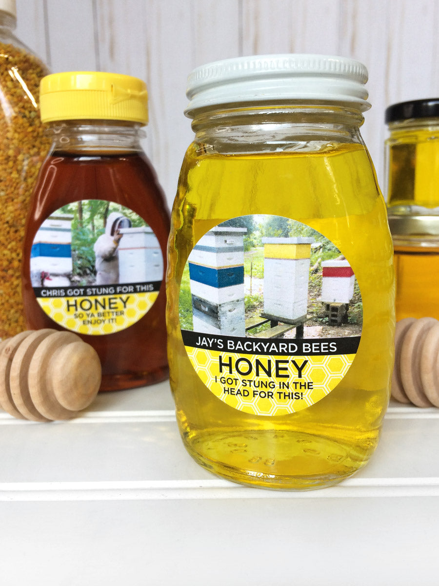 Custom Provide Your Own Photo Honey Bottle Labels | CanningCrafts.com