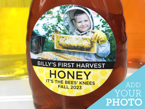 Custom Provide Your Own Photo Honey Labels | CanningCrafts.com