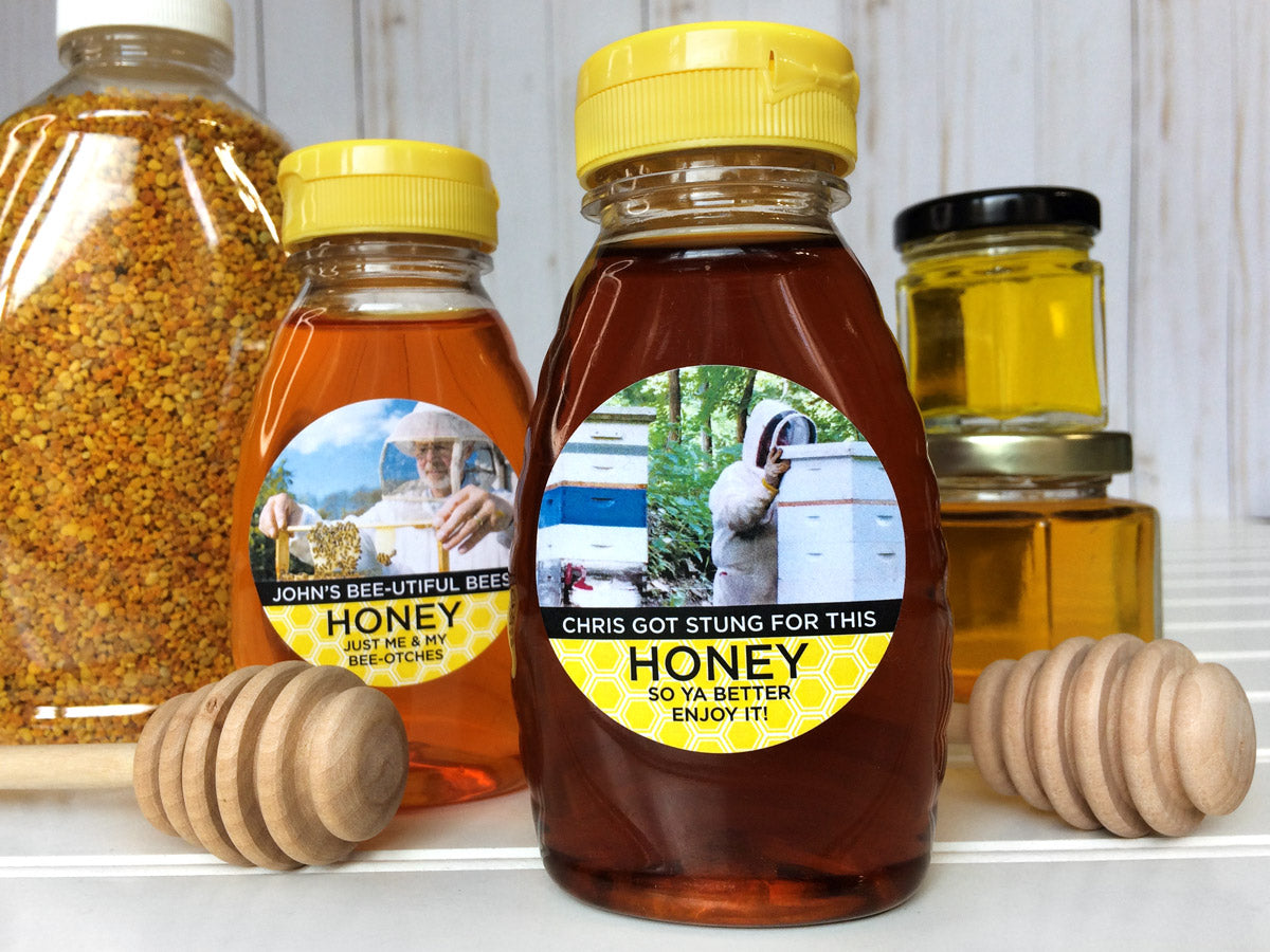 Custom Provide Your Own Photo Honey Labels | CanningCrafts.com