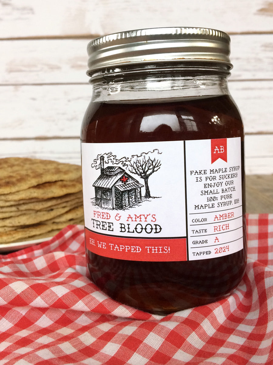 Custom Rectangle Sugar Shack Maple Syrup Labels for Bottles & Jars ...