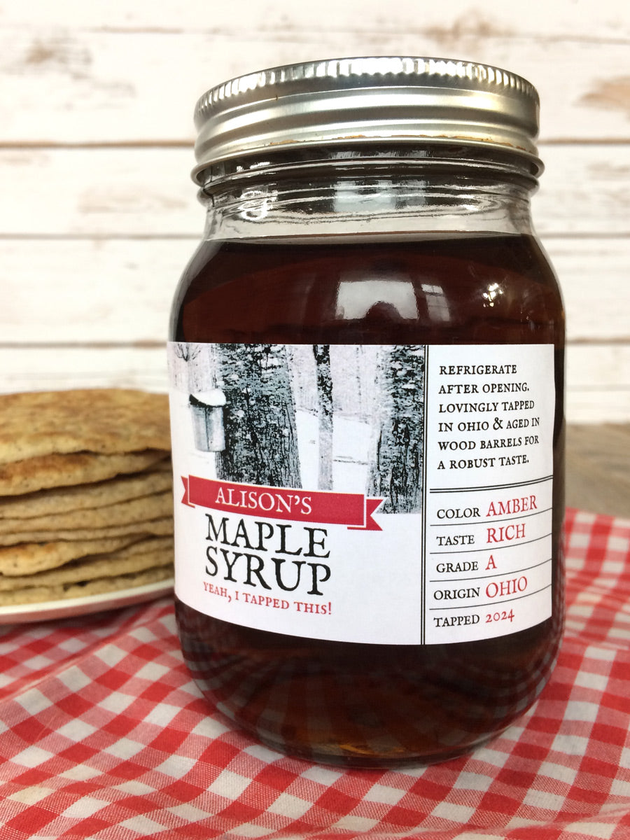 Custom Tree Tapping Rectangle Maple Syrup Labels for Bottles & Jars ...