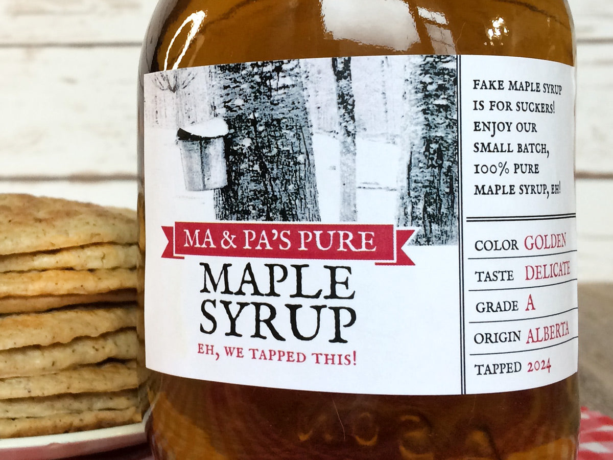 Custom Tree Tapping Rectangle Maple Syrup Labels | CanningCrafts.com