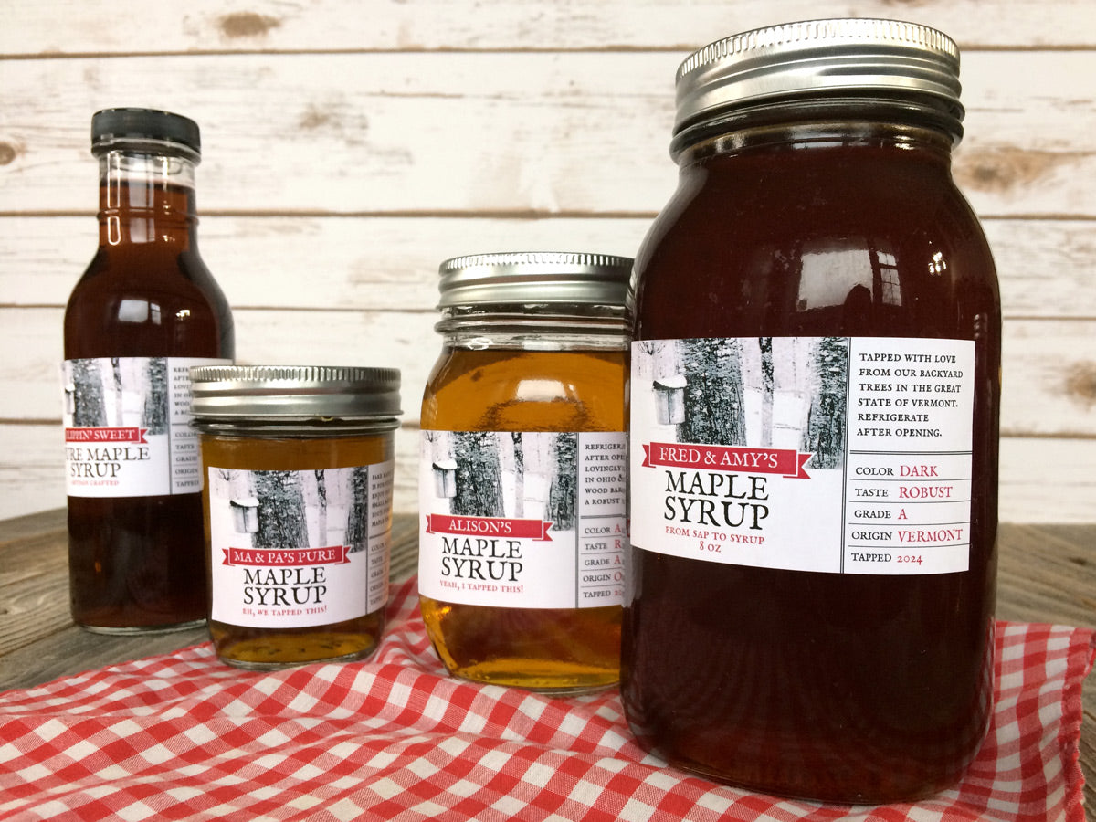 Custom Tree Tapping Rectangle Maple Syrup Labels for Bottles & Jars ...