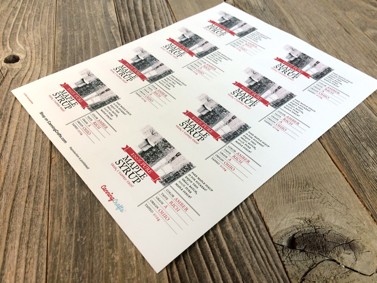 Tree With Send Labels Custom Tree Tapping Rectangle Maple Syrup Labels for Bottles & Jars ...
