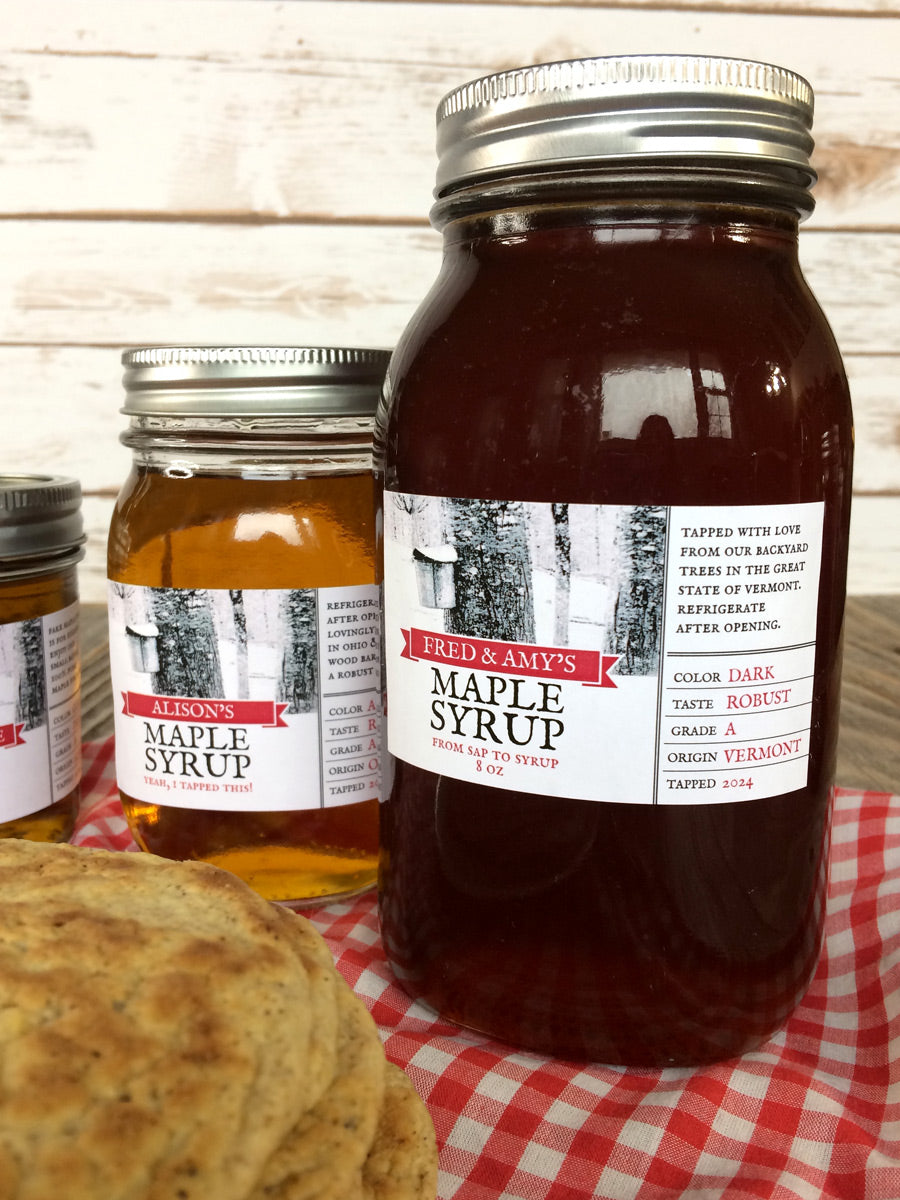 Custom Tree Tapping Rectangle Maple Syrup Labels for Bottles & Jars ...