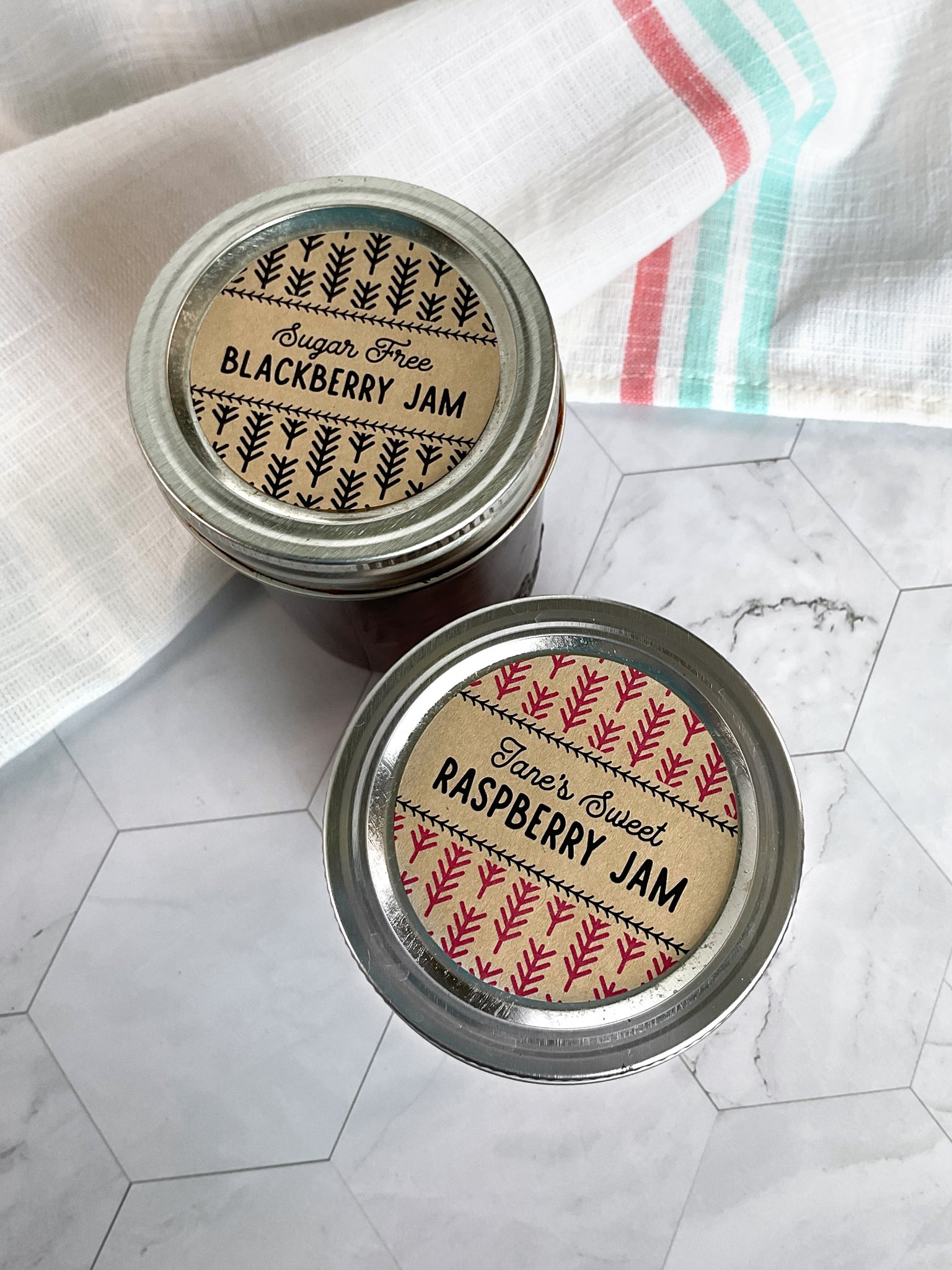 Kraft Raspberry Commercial Custom Kraft Harvest Canning Labels, for vegetables, jam, bakery, herb ...