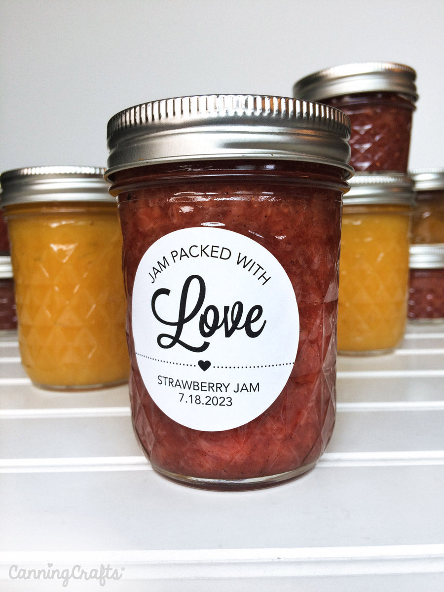 Modern Jam Packed with Love Wedding Canning Labels | CanningCrafts.com