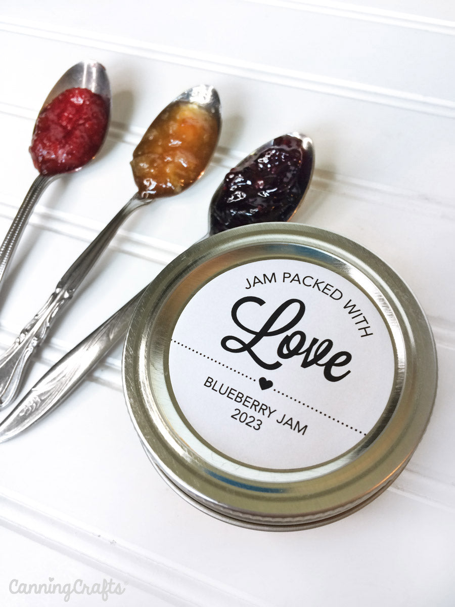 Modern Jam Packed with Love Wedding Canning Labels | CanningCrafts.com